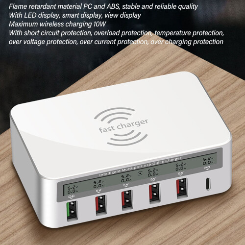 6-Port 50W Drahtlose USB-Ladestation, EU-Stecker, Wärmeableitung 2