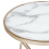 Beliani Side Table MERIDIAN Tempered Glass Marble/ Gold 4