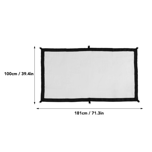 84inch 16:9 Foldable Projector Screen, Wrinkle-Free Polyester Indoor Outdoor 1