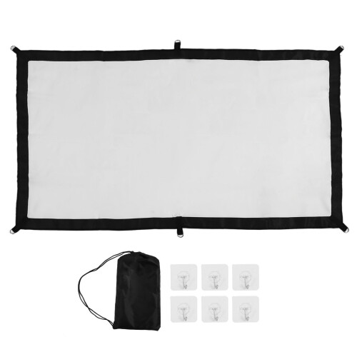 84inch 16:9 Foldable Projector Screen, Wrinkle-Free Polyester Indoor Outdoor 2