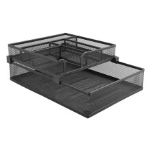 2 Tier Metal Mesh Paper Tray Double Layer Office Classroom Durable 2-Tier