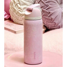 (32oz) Owala 24oz/32oz FreeSip Stainless Steel Water Bottle  Pink Ribbon Toile H