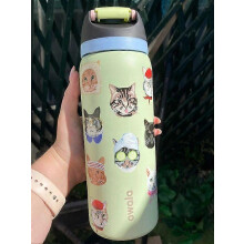 (32oz) Owala 24/32oz FreeSip Water Bottle Cat Collage Catwala Urban Outfitters B