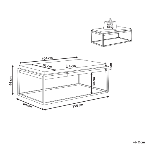 Beliani Coffee Table ALTOS Grey Concrete Effect 2