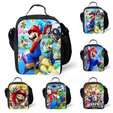 (A) Super-Mario Bros Insulated Lunch Box Kids Office Work Picnic School Lunch Bag