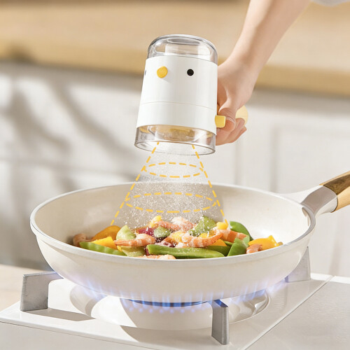 (White) Measuring Glass Salt Shaker - Kitchen Storage 2
