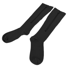 1 Pair 15-20mmHg Closed-Toe ZipperSocks Black L/XL