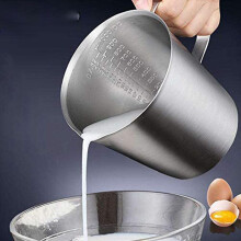 Tasse à Mesurer en Acier Inoxydable avec Marquage avec PoignéE, RéCipient de Tasse à Mesurer Pratique pour la Cuisine (500ML)