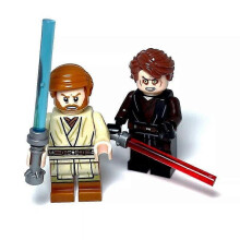 Custom Lego Anakin Skywalker Obi-Wan Kenobi Dual Mustafar Minifigures Toys Gift G