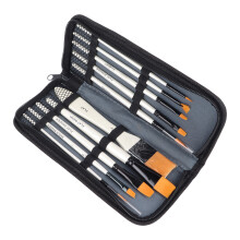 10Pcs Gold Nylon Oil Paint Brushes Set, Wooden Handle & Aluminium Ferrule