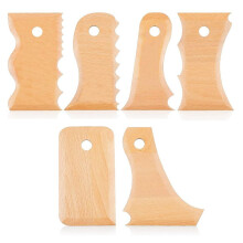 7 Stuks Aardewerk Trimgereedschap Aardewerk Klei Voetvormer Gereedschap Textuur Houten Profiel Ribbundel Voetvormer