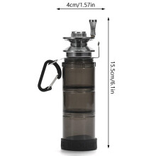(Black) Pocket All-in-One Fishing Rod Multifunctional Portable Fishing Bottle for Starter Fisherman