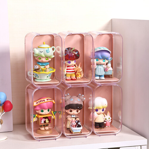 (Pink) \"Acrylic Display Case for Action Figures - Free Standing\" 1