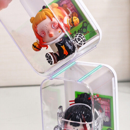 (White) \"Acrylic Display Case for Action Figures - Free Standing\" 2