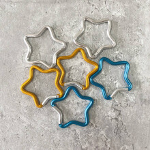 10Pcs Five-Pointed Star Aluminum Carabiner Key Chain Outdoor Keyring Hook Water Bottle Hanging Buckle Travel Accessories