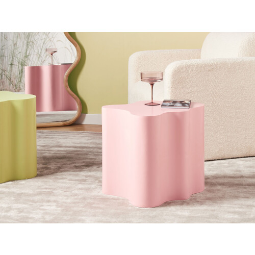 Beliani Side Table SAKAMI Pastel Pink 1