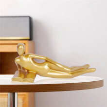 Statue de Lecture en Or, DéCorations pour la Maison, Accent Doré, DéCoration pour le Salon, Figurines de Lecture Abstraites en RéSine B