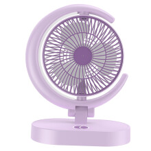 USB Desk Fan Compact Purple Rechargeable Battery