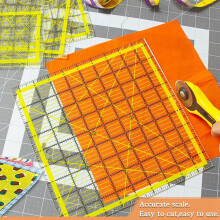 4 Stuks Quiltliniaal, Acryl Vierkante Liniaal, Quiltsjablonen, met Antislipringen (4,5 X 4,5 Inch, 6 X 6 Inch, 9,5 X 9,5 Inch, 12,5 X 12,5 Inch)