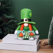 St Patricks Day Gnomes-Dekorationer, Lucky Grön Gnomes Plysch för Hemmet, St Patricks Day Fyllda Dockapresenter för Inredning