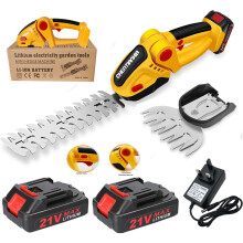 21V 2in1 Cordless Hedge Trimmer Grass Shear Shrub Branch Cutter W/ 2 Batteries