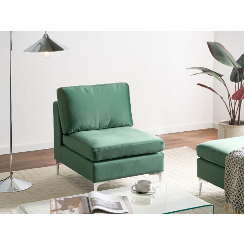Beliani 1-Seat Section EVJA Velvet Green 1