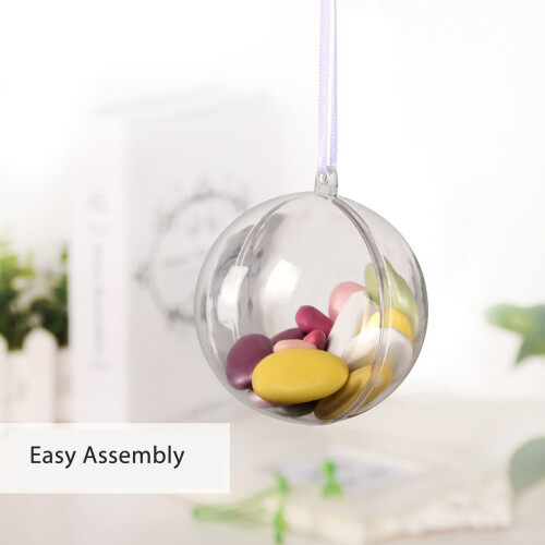 Clear Plastic Christmas Fillable Baubles 3.9in High Transparency 2
