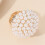 (9) Pearl Flower Open Rings for Women 8