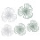5PCS Iron Flower Wall Art, 2-Layer, White/Green 6