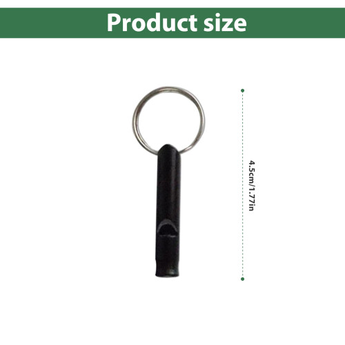 (Black) Waterproof Aluminum Emergency Whistle with Keychain 1