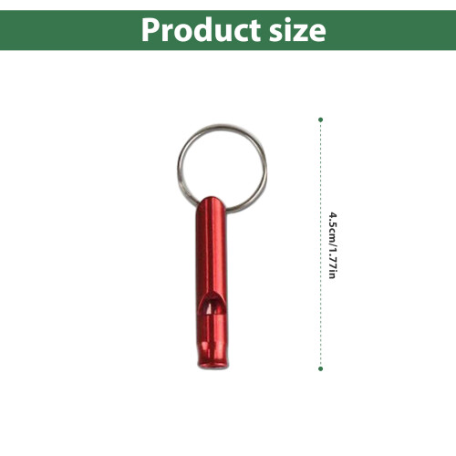 (red) Waterproof Aluminum Emergency Whistle with Keychain 1