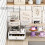 Cup Holder Sliding Tray, Multi-Storage, White S 3