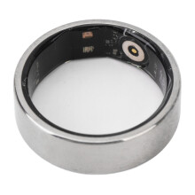 Smart Health Ring Silver 22, Stainless Steel Fitness Ring with 18mAh Battery