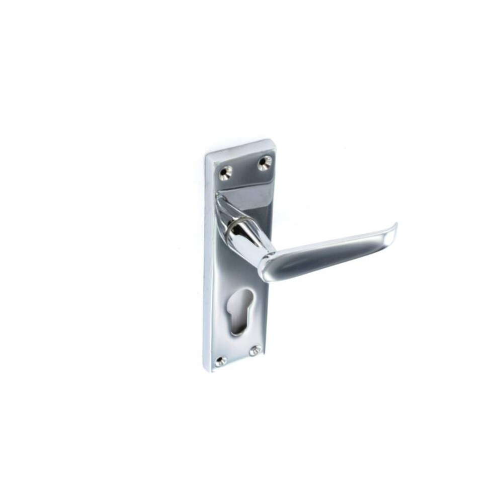 Securit Chrome Euro Lock Handle (Pack Of 2) 5063527801043