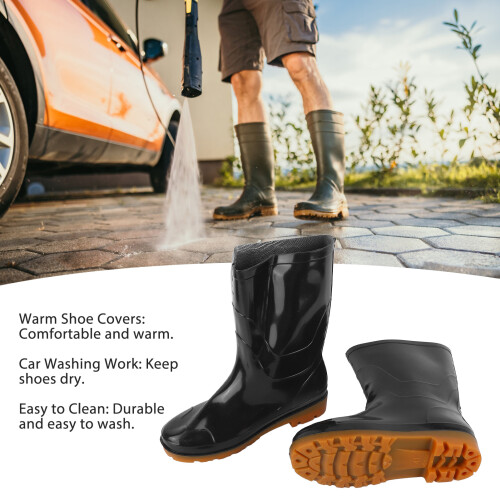 Rain Boots Size 41 Waterproof Plastic Mid-Calf Men 2