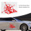 Red Car Mountain Compass Decals 60x45cm Strong Adhesion Universal 7