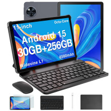 DOOGEE U11 Pro Newest Android 15 AI Tablet, 11 Inch Android Tablets, 30GB RAM+256GB ROM/2TB, 90Hz Octa Core, 8580mAh Battery, Widevine L1|Gemini AI