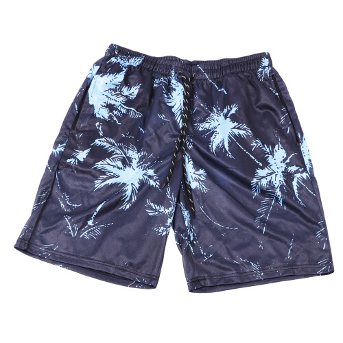 Blue 3D-Printed Board Shorts Men L Mesh Breathable 2