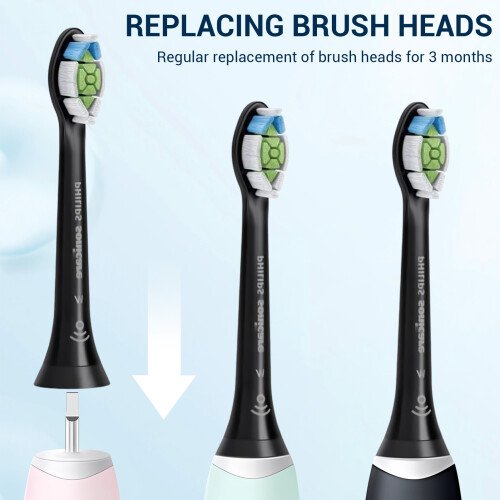 (Black) Electric Toothbrush Heads - Dual Clean, 2-Pack 2