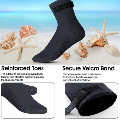 Diving Socks 3mm Neoprene Water Socks Black S 2
