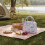(Blue bow) PEVA Lunch Bag for Work, Camping, Picnic 4
