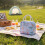 (Blue bow) PEVA Lunch Bag for Work, Camping, Picnic 6