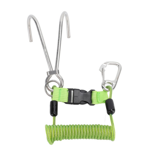 Spring Coiled Diving Hook - Stainless Steel Green 1