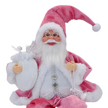 (Pink) Christmas Santa Claus Figurines Decorative Realistic Santa Claus Toys for Kids Boys Girls Toys Gift