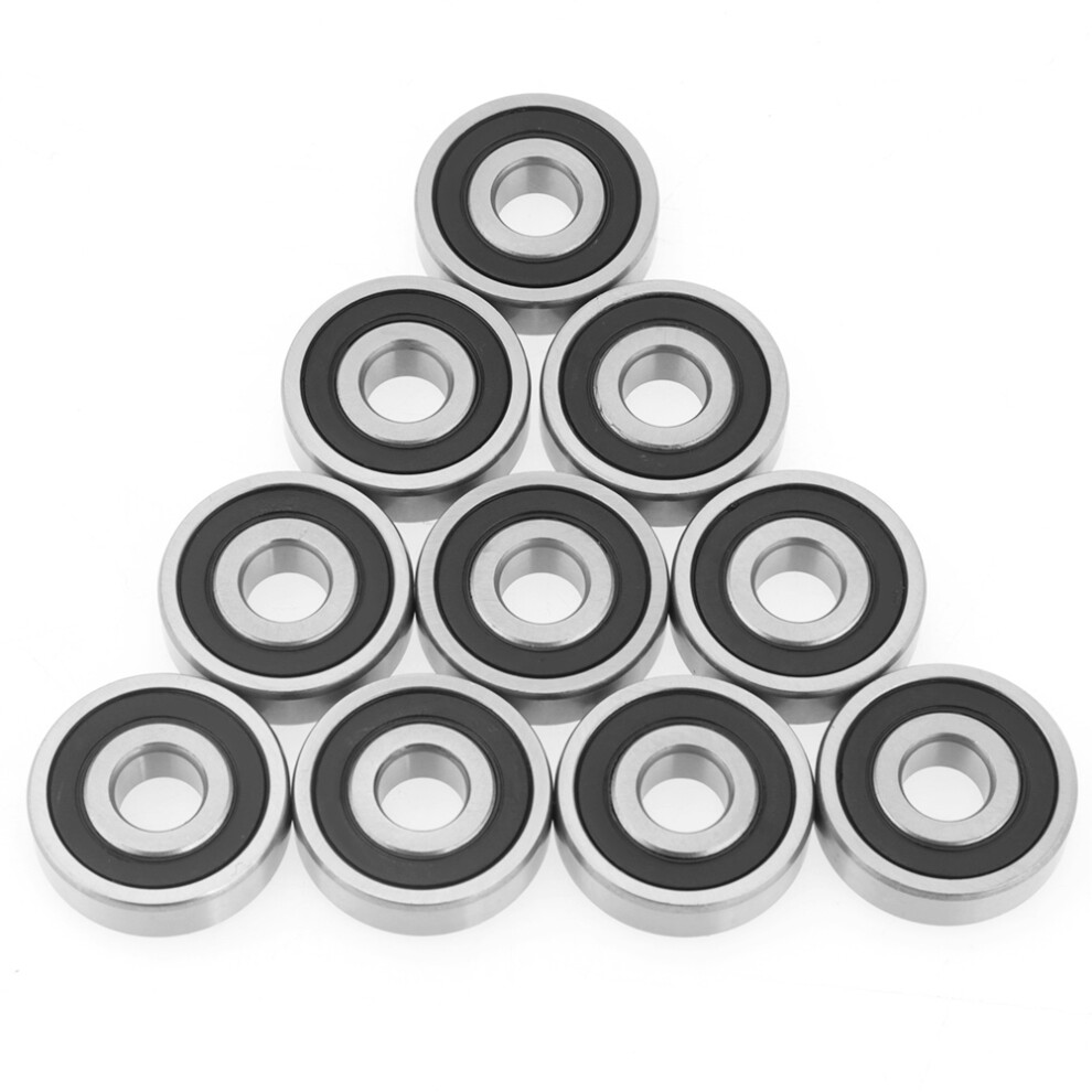Steel Ball Bearings 6200-2Rs 10Pcs Deep Groove Rubber Sealed 10X30x9mm 8731392925412