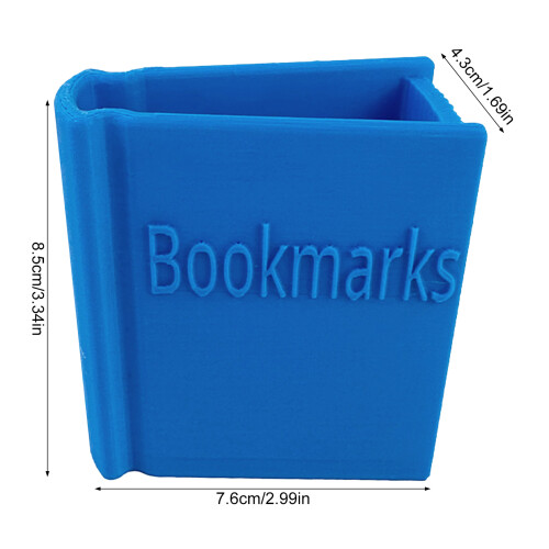 (Blue) 3D Bookmark Holder, PLA Plastic, Home Office Use 2