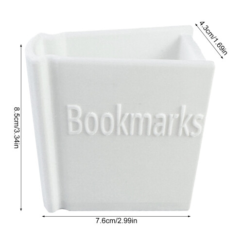 (White) 3D Bookmark Holder, PLA Plastic, Home Office Use 1