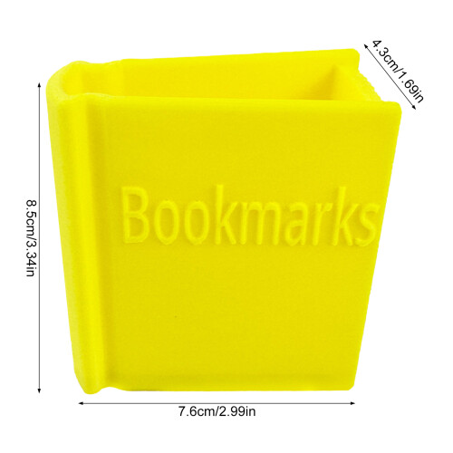 (Yellow) 3D Bookmark Holder, PLA Plastic, Home Office Use 2