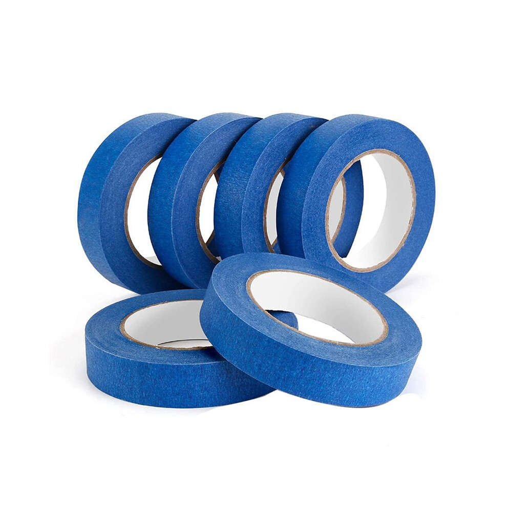 Painters Tape - 6 Pack X 1 Inch X 55 Yards, Crepe Paper Masking Tape, Paint Tape For Wall Painting, Crafts 4711826122451