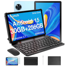 DOOGEE U11 Pro Newest Android 15 AI Tablet, 11 Inch Android Tablets, 30GB RAM+256GB ROM/2TB, 90Hz Octa Core, 8580mAh Battery, Widevine L1|Gemini AI